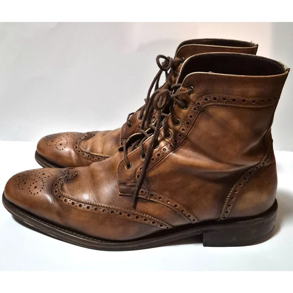 Thursday Boot Co. Men's Burnished Tan Leather Lace Up Boots Size 10